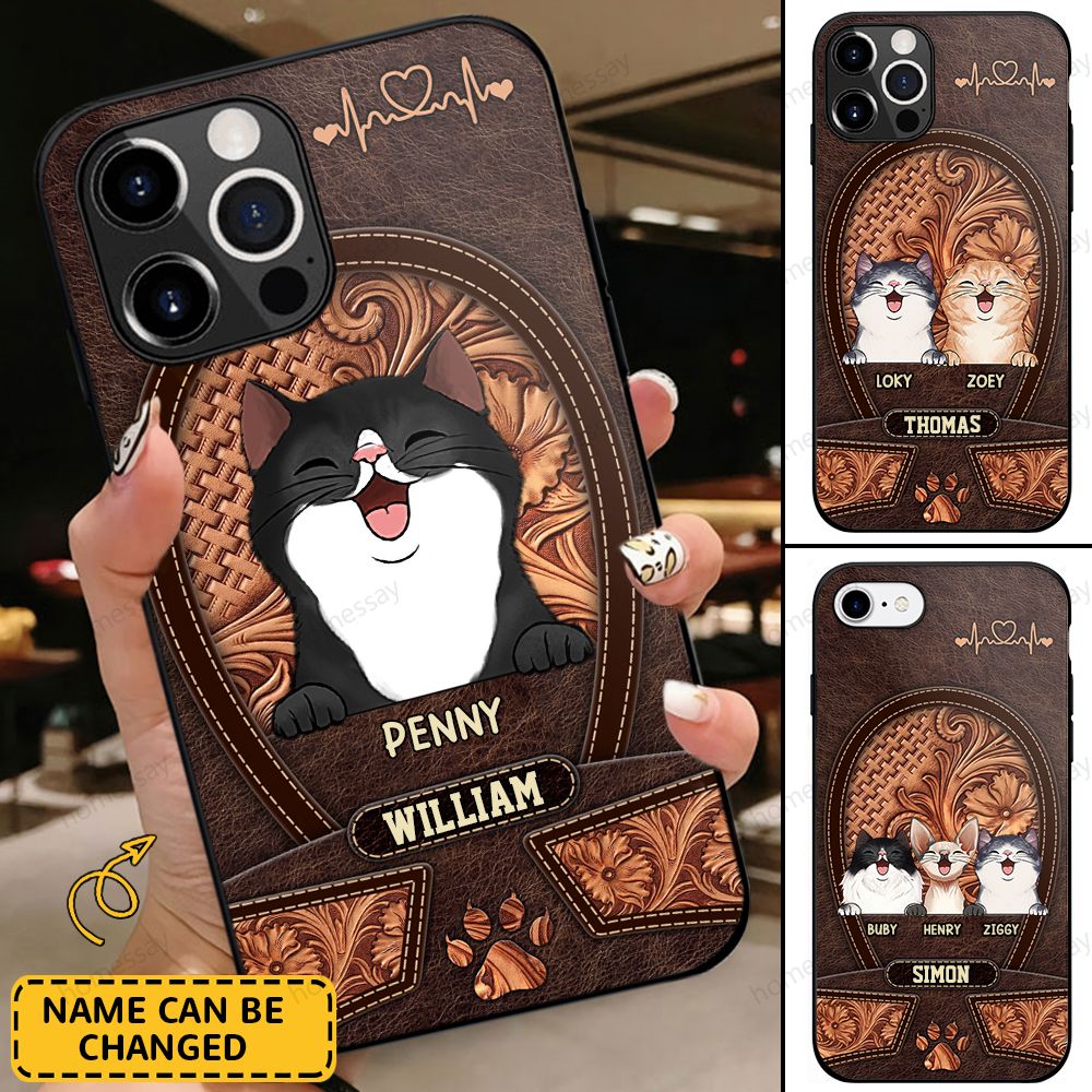 Kitten Pet Cat Lovers, Pawprint Round And Round Classic Texture Personalized Phone Case