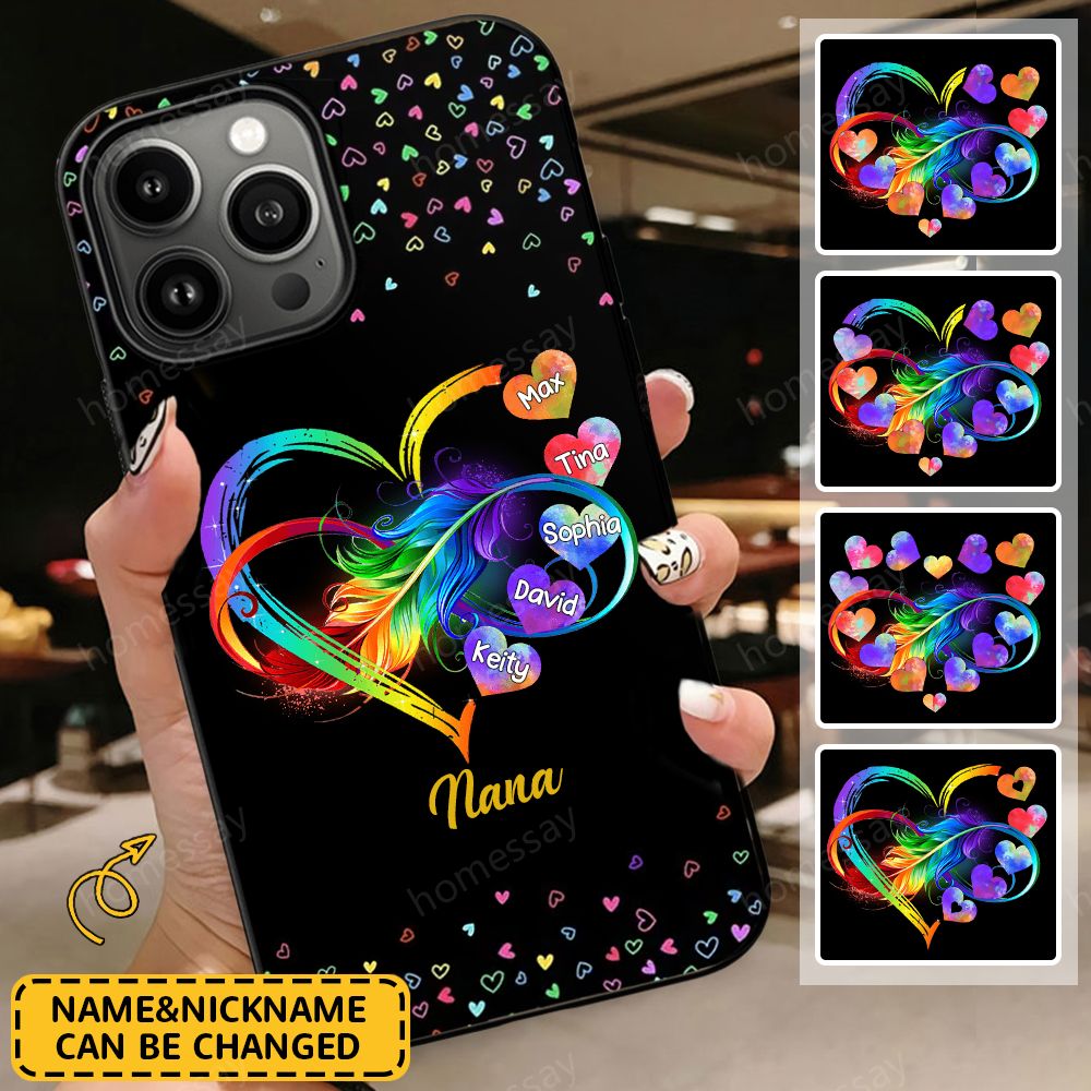 Personalized Mom Grandma Heart Custom Names Family Infinite Love  Phone case