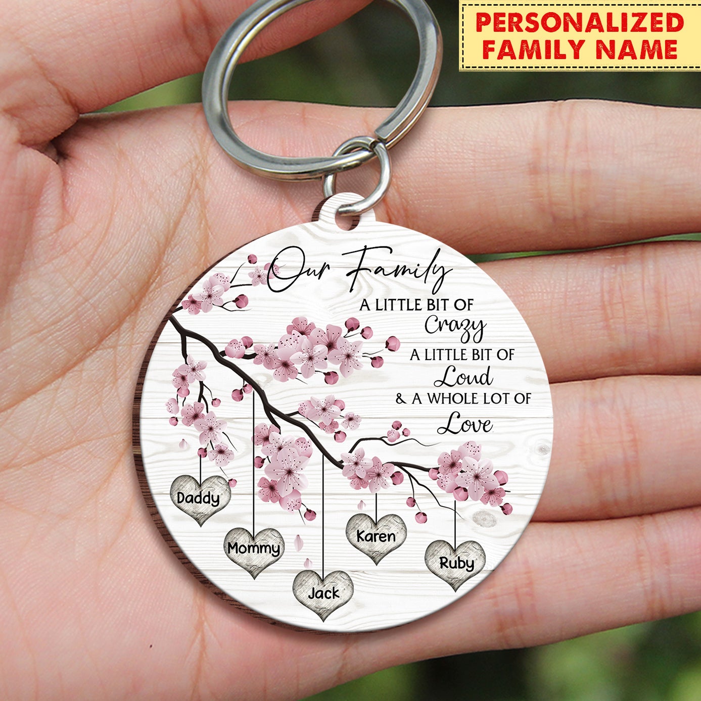 Personalized Family A Whole Lot Of Love Keychain